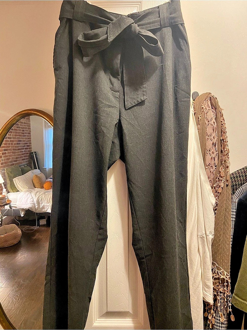 Rachel Zoe Women's Tie-Waist Trousers in Black Size 12 Like New